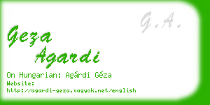 geza agardi business card