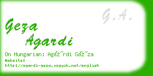 geza agardi business card